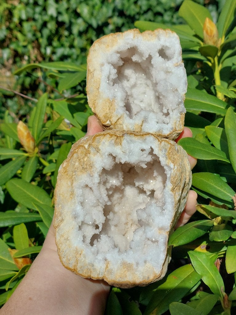 Mooi grillig kwarts geode paartje Marokko, Ophalen of Verzenden