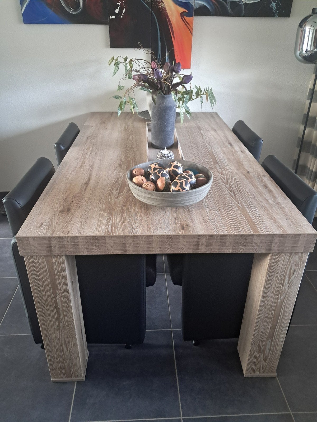 Eetkamertafel + 4 stoelen, Ophalen, Gebruikt, 50 tot 100 cm, 150 tot 200 cm