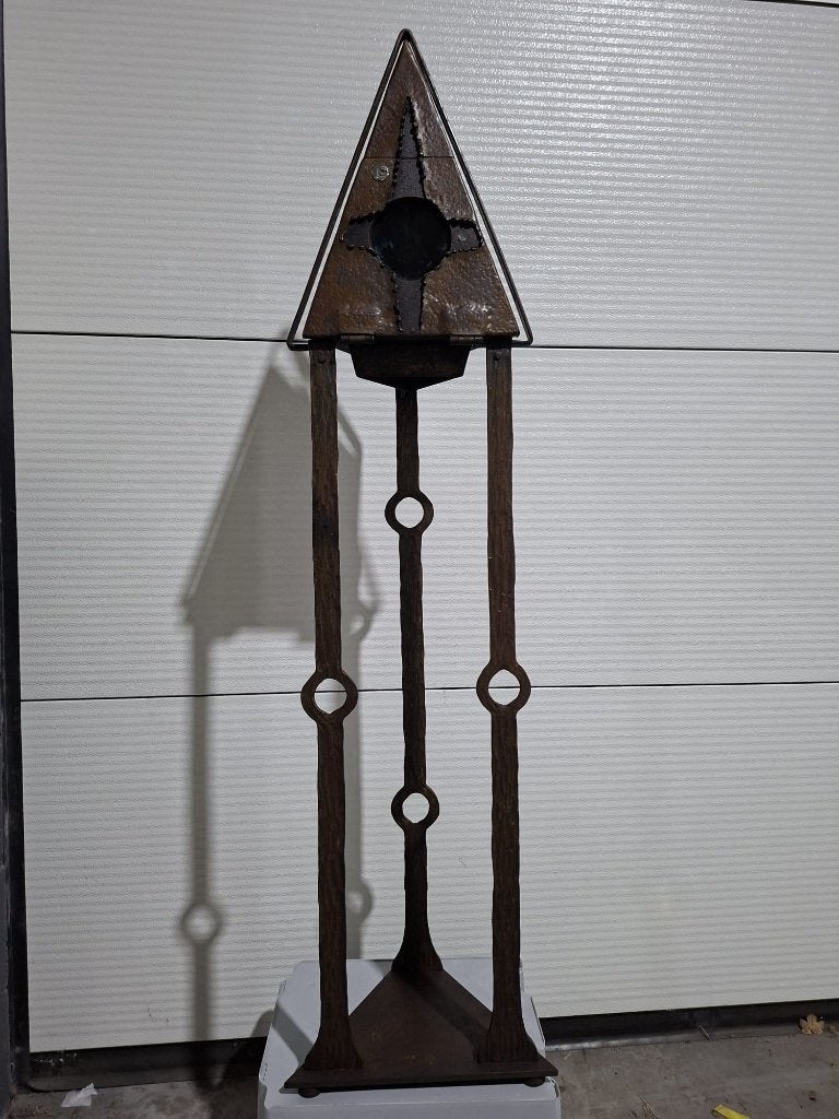 Smeedijzeren reliekhouder, relikwiehouder, staand model, Antiek en Kunst, Ophalen