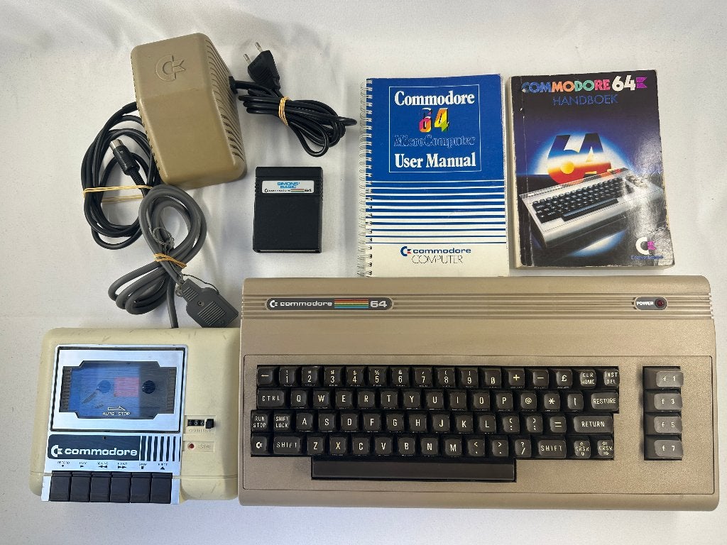 Commodore 64 keyboard, datacasette, Simon Basic, Handleiding, Computers en Software, Vintage Computers, Ophalen of Verzenden