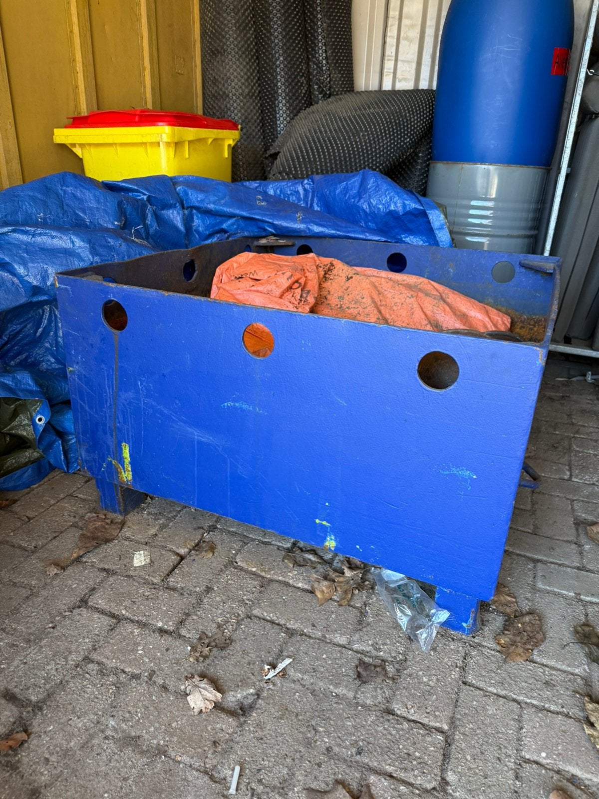 Stalen stapelbak - 100x100x55 cm - blauw, Ophalen, Gebruikt, 100 cm of meer, 60 cm of meer