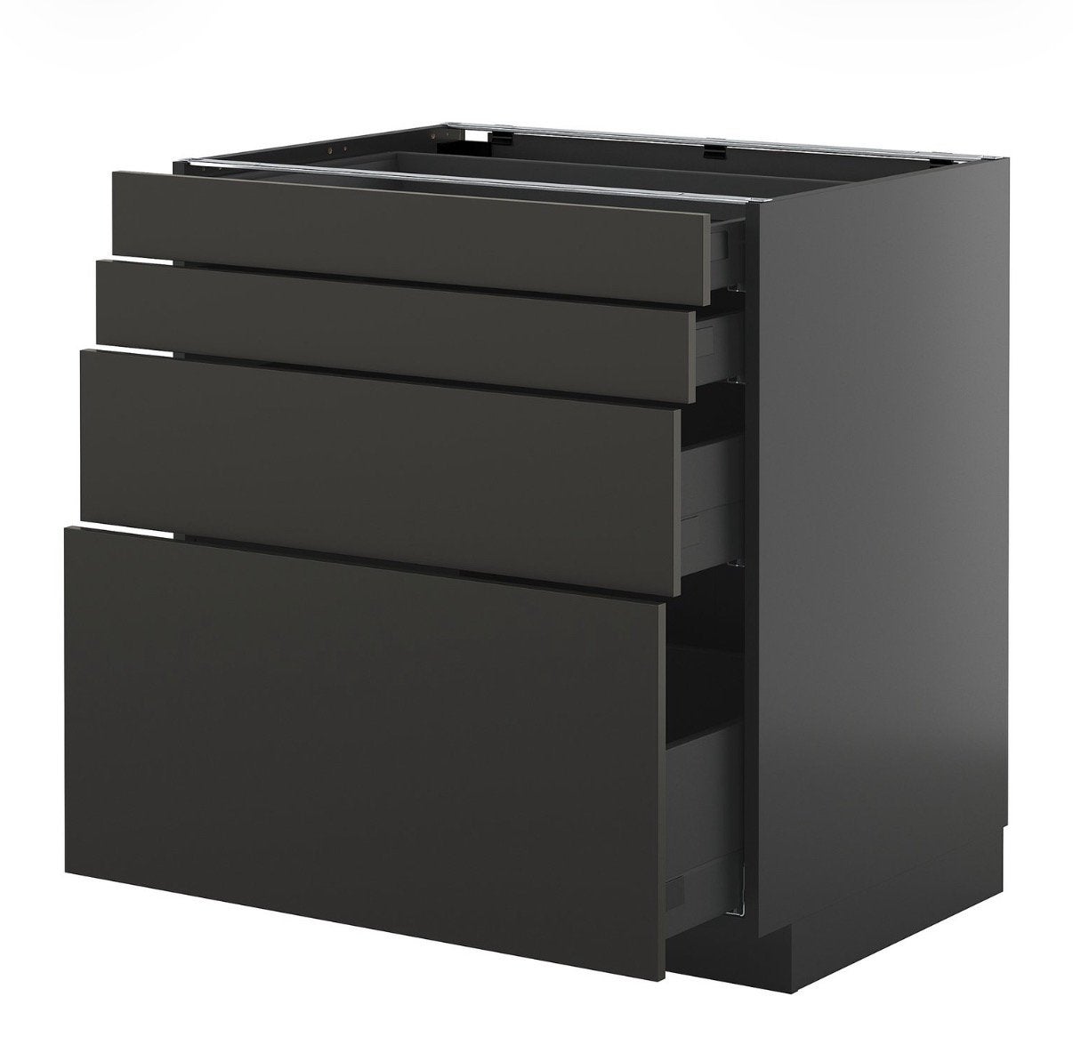 ikea Exceptionel lades en Nickebo frontjes, Ophalen, Zwart, 50 tot 100 cm, Minder dan 100 cm