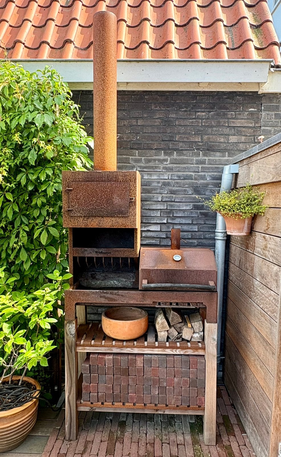 Weltevree outdooroven XL met houten base, Ophalen, Zo goed als nieuw