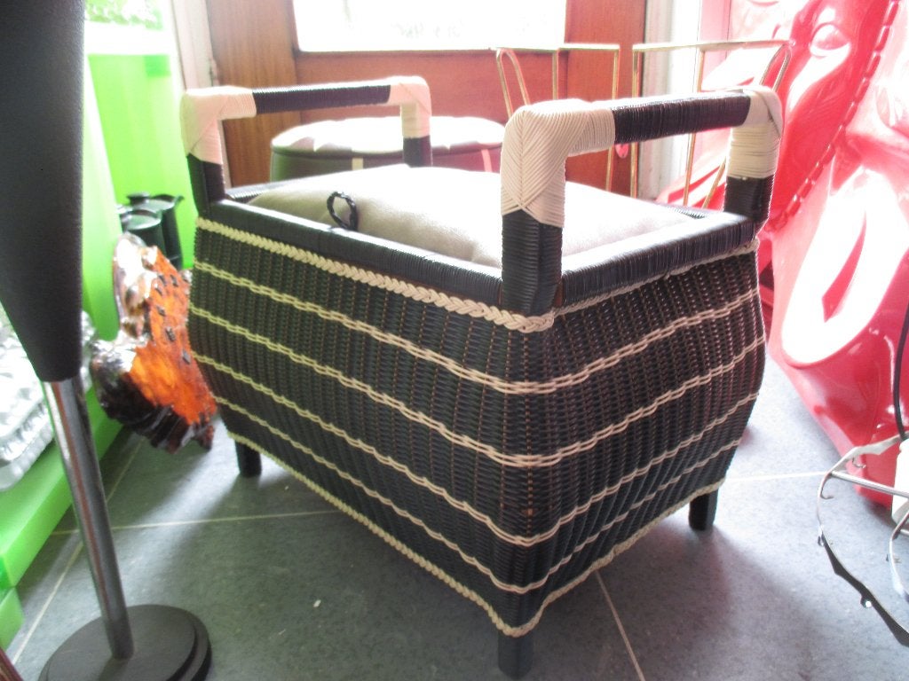 Jaren 60 vintage design opberg poef sixties retro 1960s, Minder dan 50 cm, Gebruikt, 125 cm of meer, ?