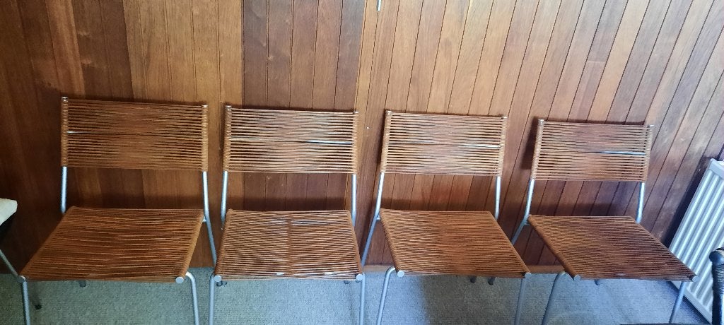 Stoel Pierantonio Bonacina 4 stuks, Ophalen, Zo goed als nieuw, Bruin, Vier