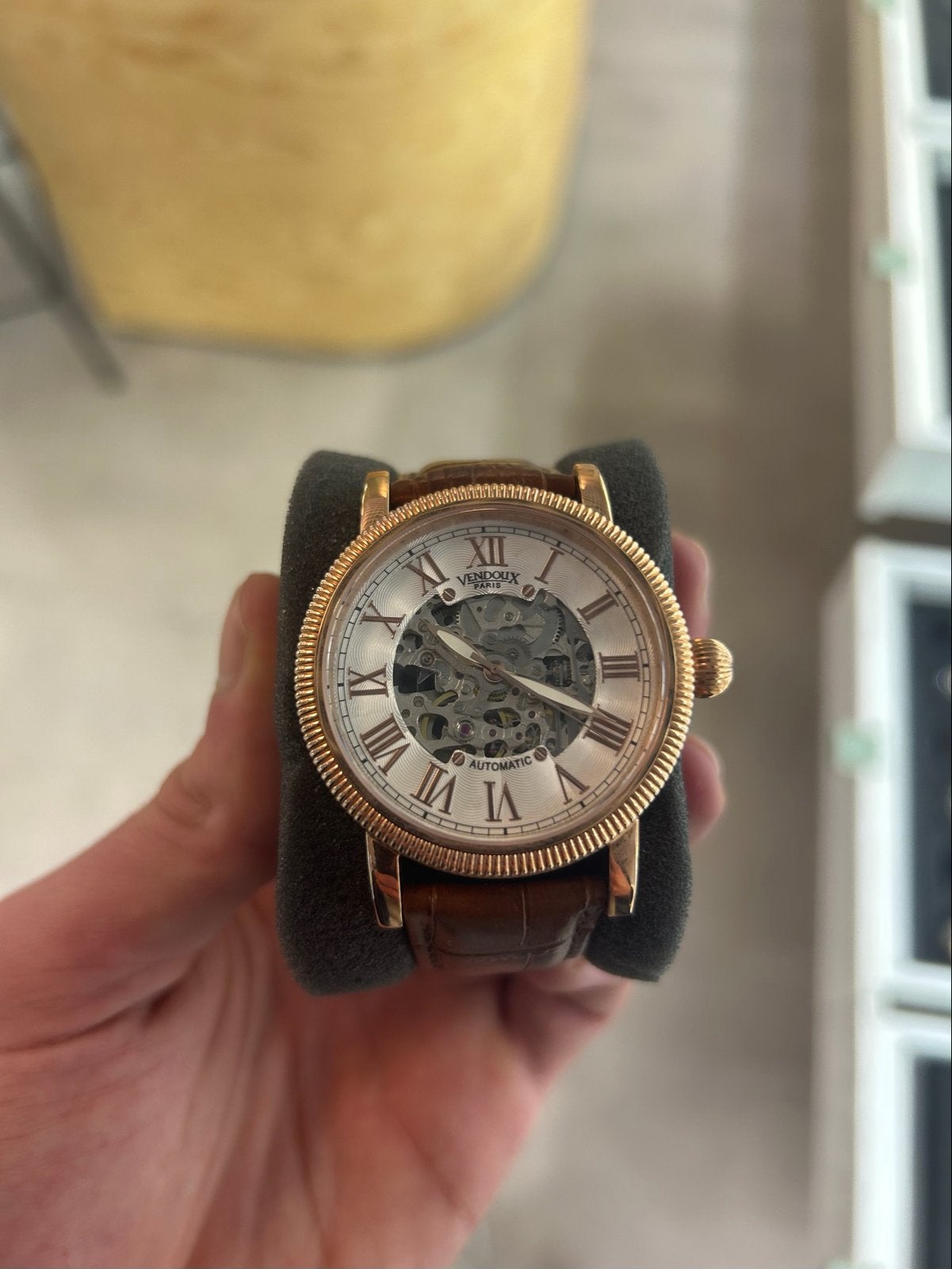 Vendoux Automatic Skeleton, Overige merken, Overige materialen, Leer, Polshorloge