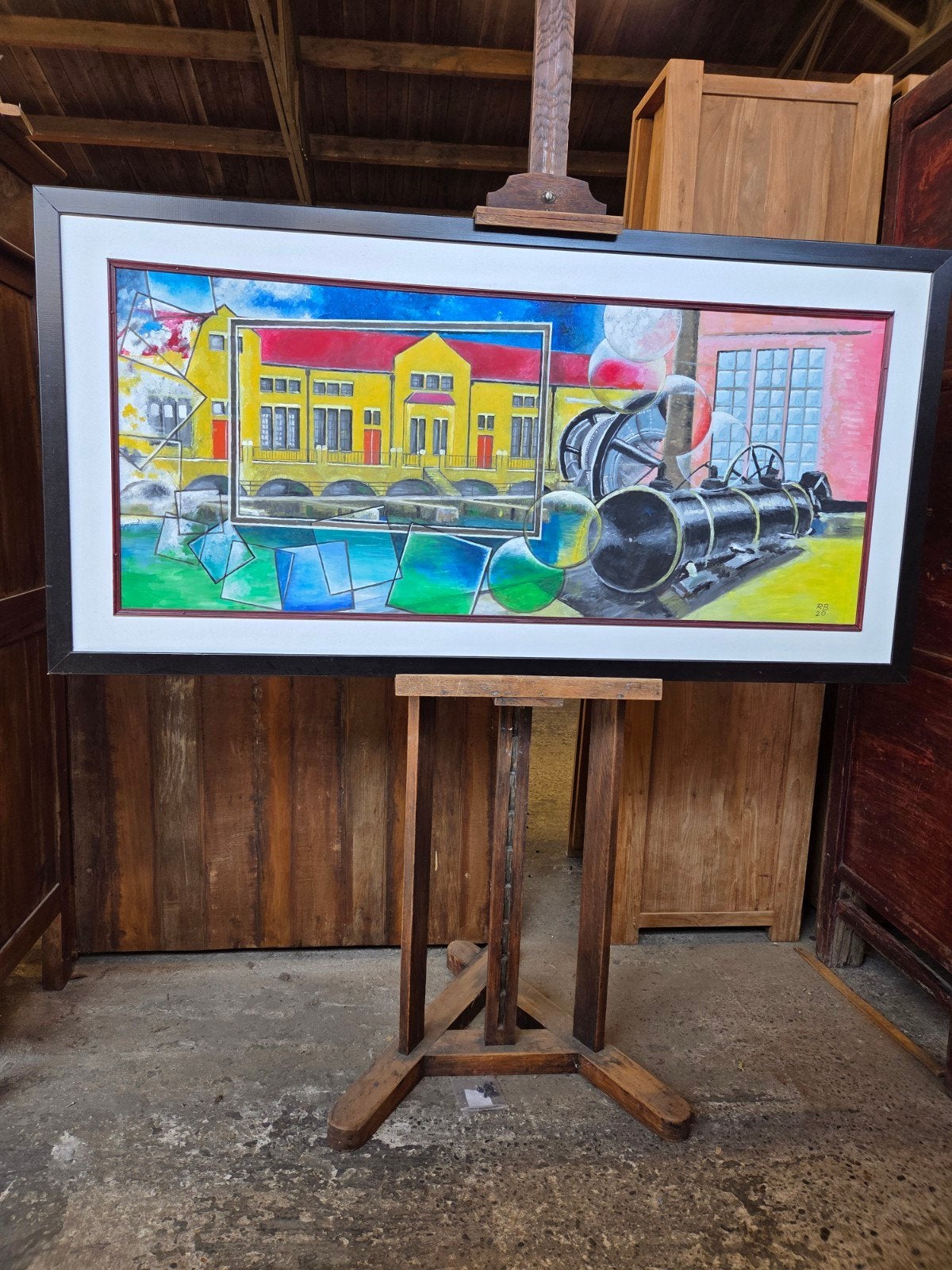 indrukwekkend groot olieverfschilderij 160cm x 80cm, Ophalen