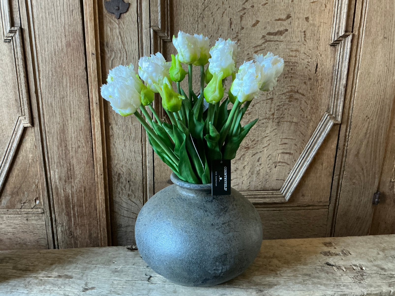 AANBIEDING 3 bos witte real touch parrot tulpen kunstbloemen, Ophalen of Verzenden, Nieuw