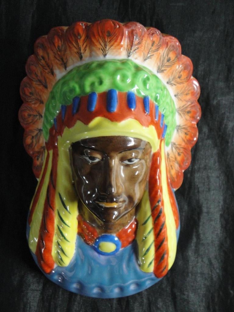 vintage porseleinen wandvaas Indiaan, Antiek en Kunst, Ophalen of Verzenden