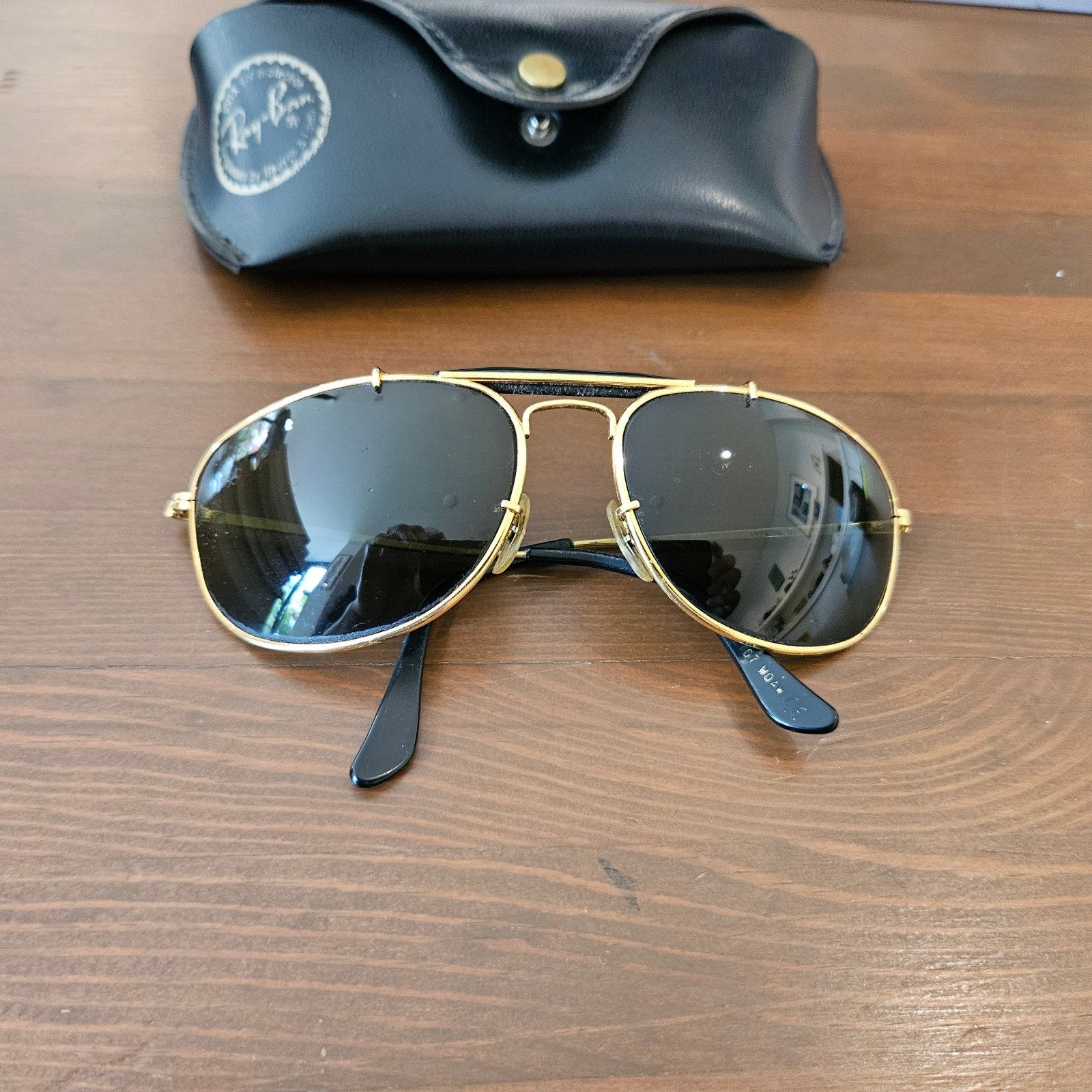 Ray-Ban Bausch & Lomb outdoorsman 1995, Gebruikt, Zonnebril, Zwart, Ophalen of Verzenden