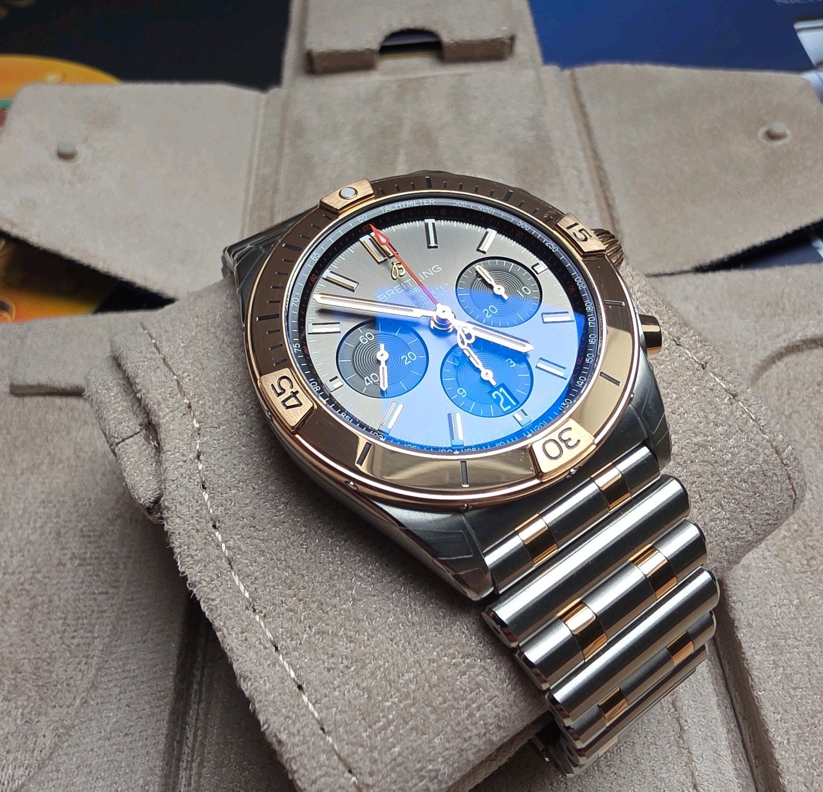 Breitling Chronomat 42 - Rose Steel - Ongedragen - Full-set, Ophalen, Staal, Breitling, Polshorloge
