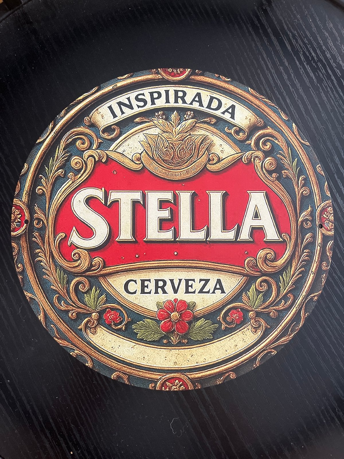 Stella Cerveza Inspirada Blikken Deksel / Onderzetter, Verzamelen, Merken en Reclamevoorwerpen, Ophalen of Verzenden, Gebruikt