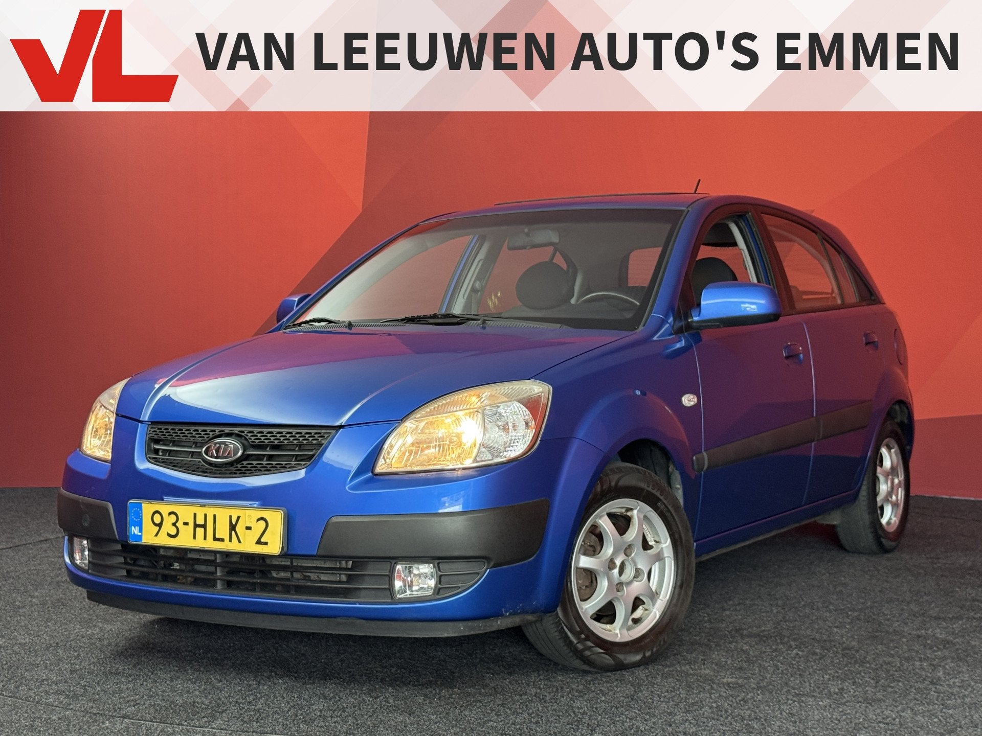 Kia Rio 1.4 X-pect | Airco | open dakje! (bj 2009), Auto's, Voorwielaandrijving, Stof, Gebruikt, Zwart