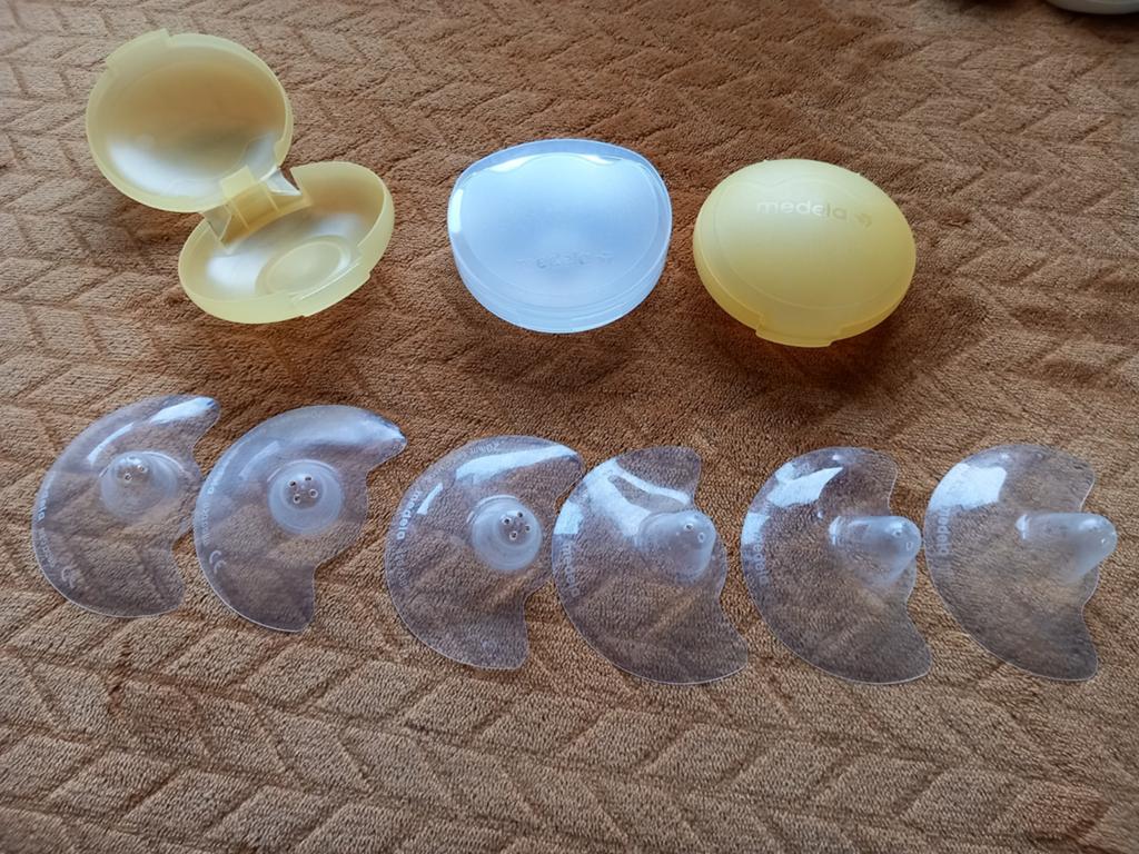 6 x Medela contact tepelhoedjes M, Ophalen of Verzenden, Zo goed als nieuw, Overige typen