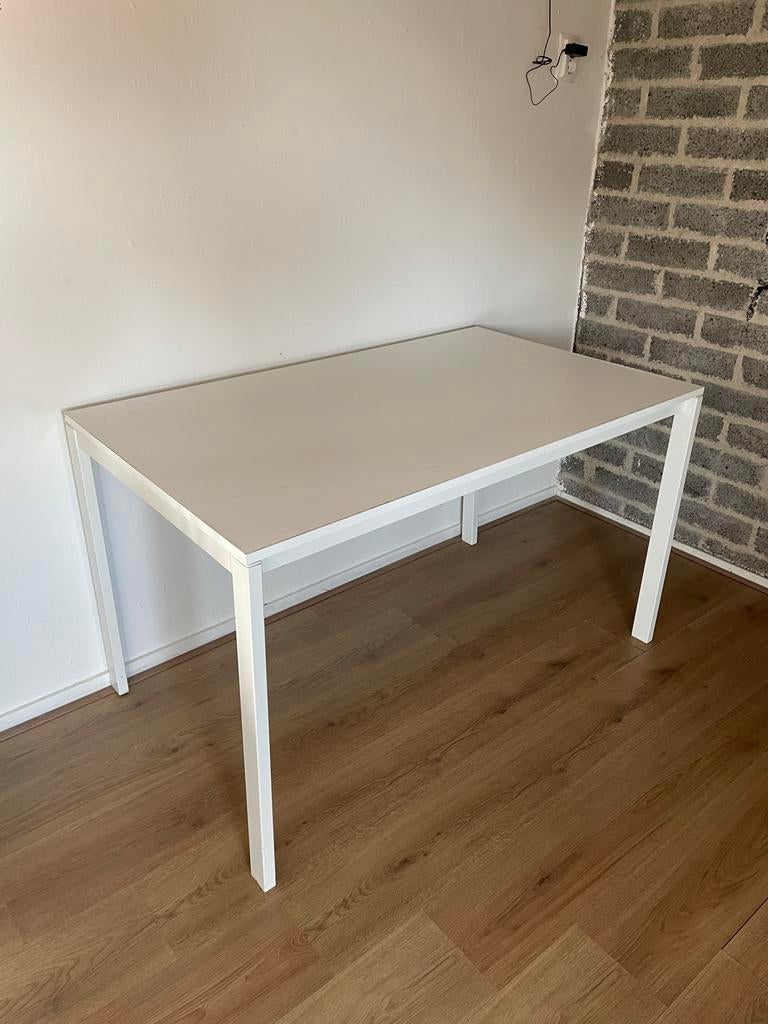 Ikea (meltorp)white table 125x75, Ophalen, Overige materialen, Gebruikt, 100 tot 150 cm