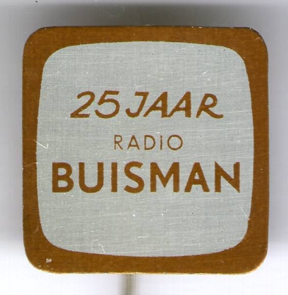 25 Jaar radio Buisman blik speldje ( V_166a ), Verzenden, Zo goed als nieuw, Transport, Speldje of Pin