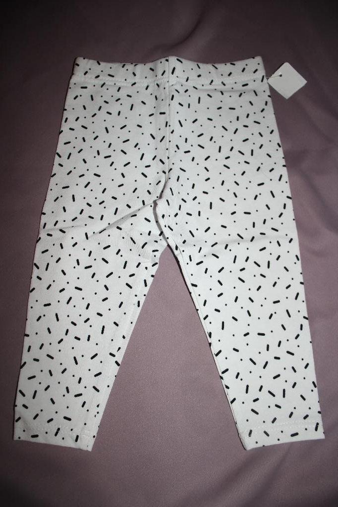 Handgemaakt meisjes legging broek wit zwarte spikkels 92 #15, Ophalen of Verzenden, Nieuw, Meisje, Broek