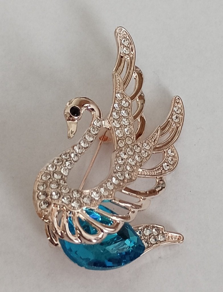 Zwaan broche, Sieraden, Tassen en Uiterlijk, Overige materialen, 4 tot 7 cm, Overige kleuren, Nieuw