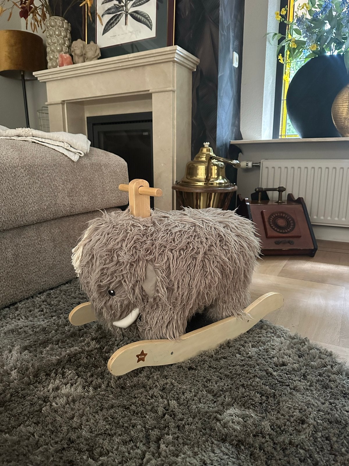 Schattige mammoet hobbelpaard voor kinderen, Ophalen, Zo goed als nieuw, Overige typen