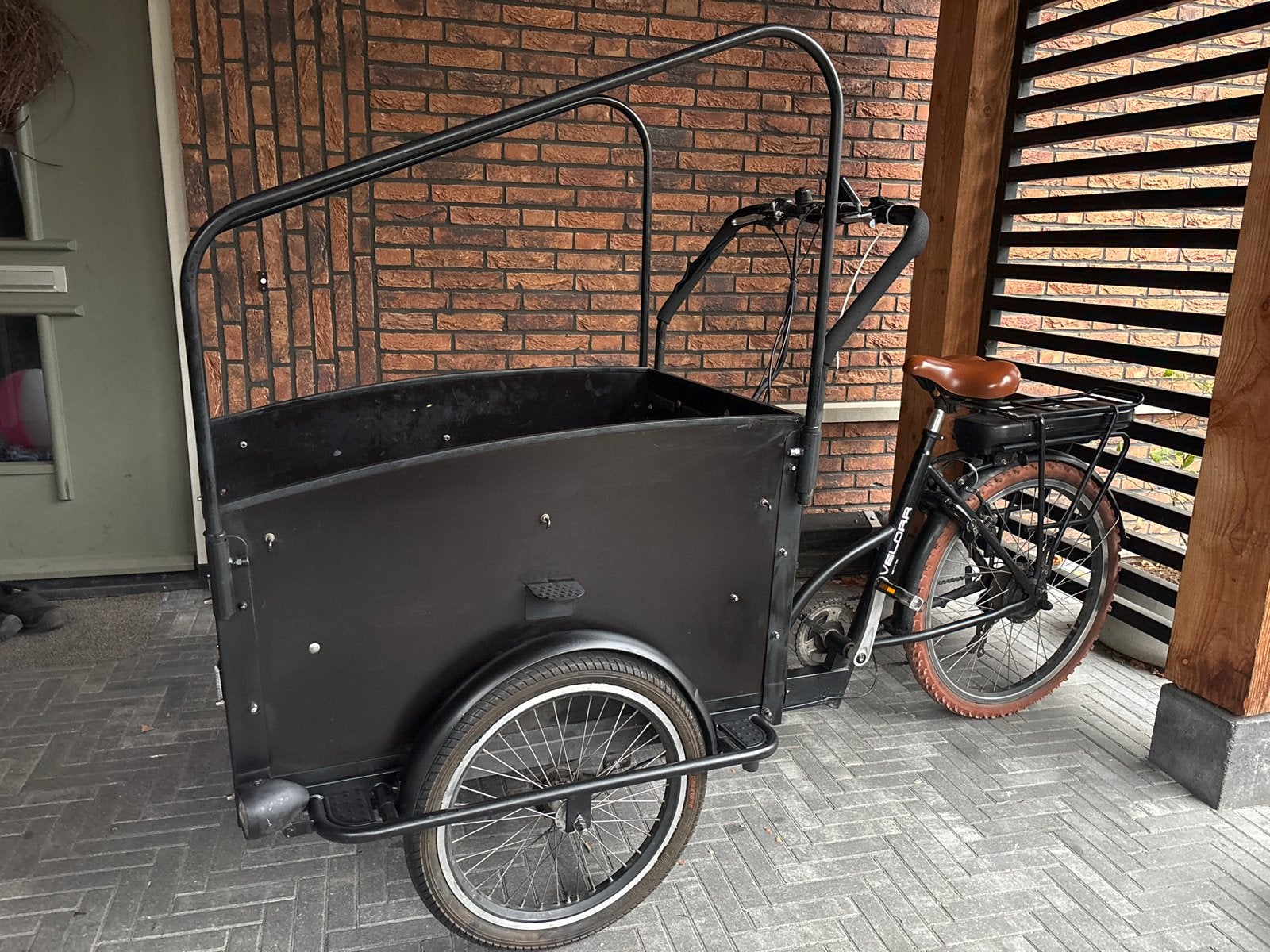 Elektrische Bakfiets Velora Troy e-bike transportfiets Troy, 4 kinderen of meer, Velgrem, Elektrisch, Zo goed als nieuw