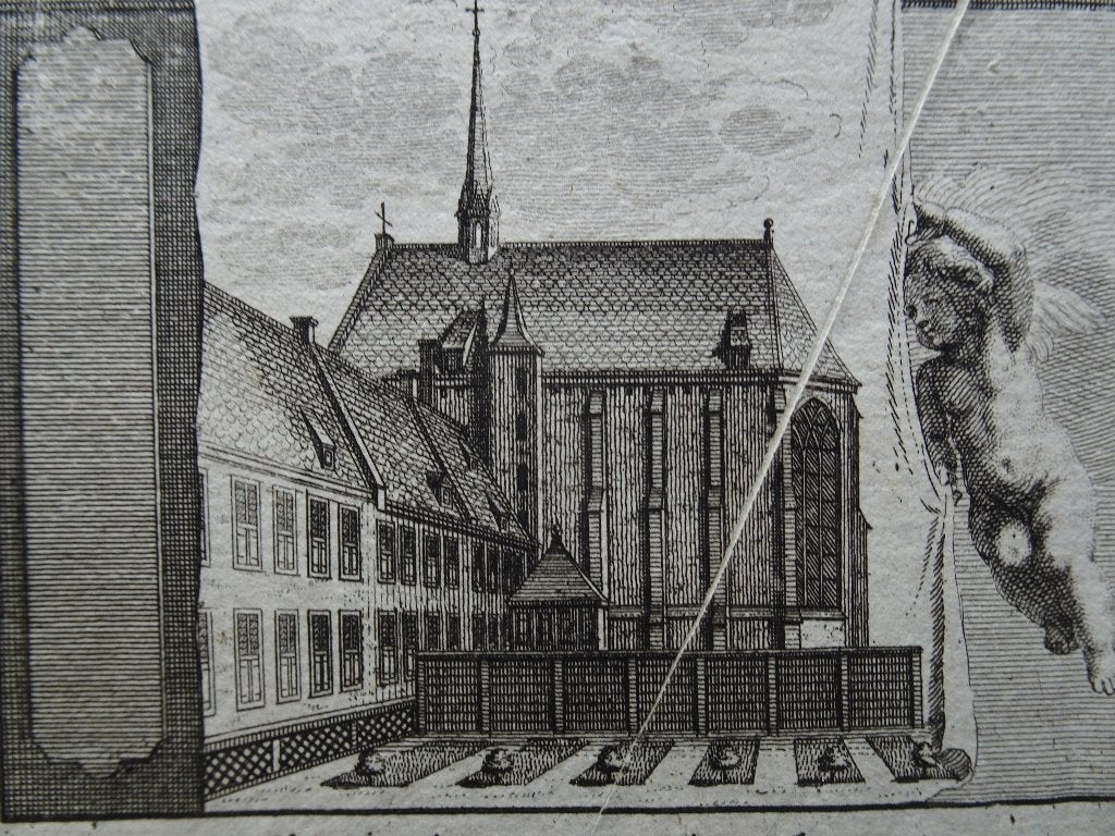 gravure Marienburg ten Noorden ten Zuiden Nijmegen 18e eeuw, Architectuur, Ophalen of Verzenden, Gravure, Origineel