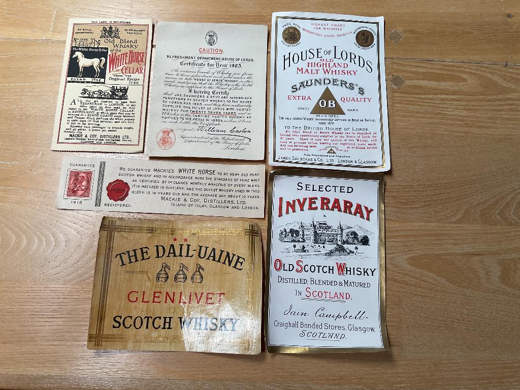Oude whisky etiketten, Verzamelen, Ophalen of Verzenden, Overige gebieden, Overige typen