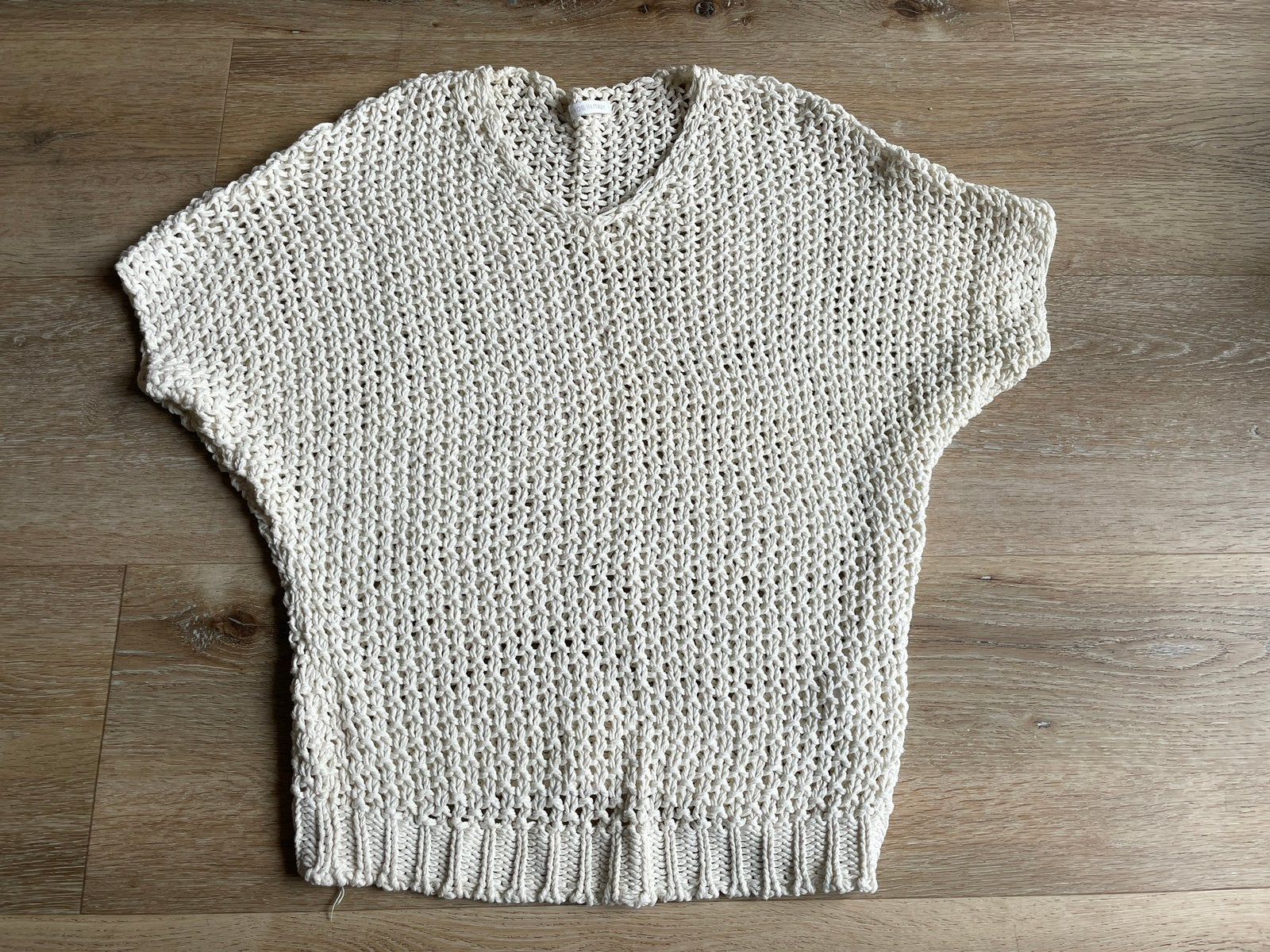 Katoenen wit grof gehaakt tuniek top truitje sweater mt 40, Ophalen of Verzenden, Zo goed als nieuw, Maat 38/40 (M), Wit