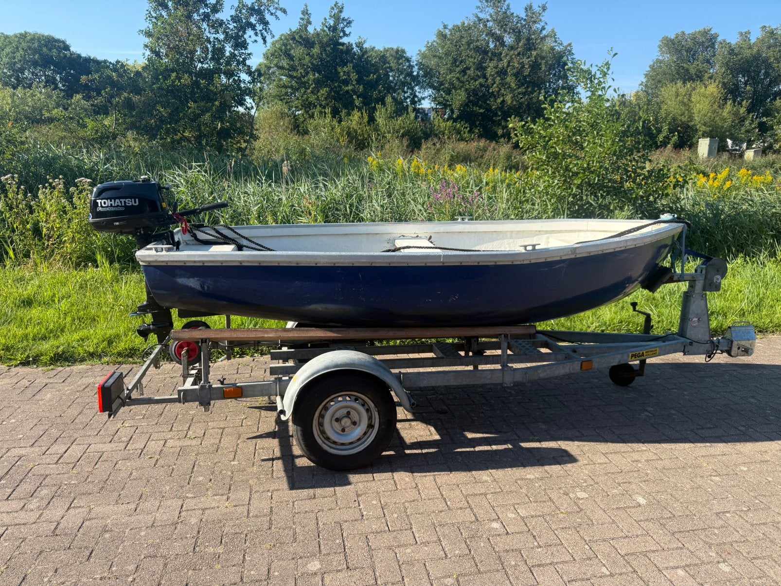 Sloepje/ tour bootje met tohatsu 4pk 4takt (2017), Watersport en Boten, Vis- en Consoleboten, Ophalen, Overige merken, Gebruikt