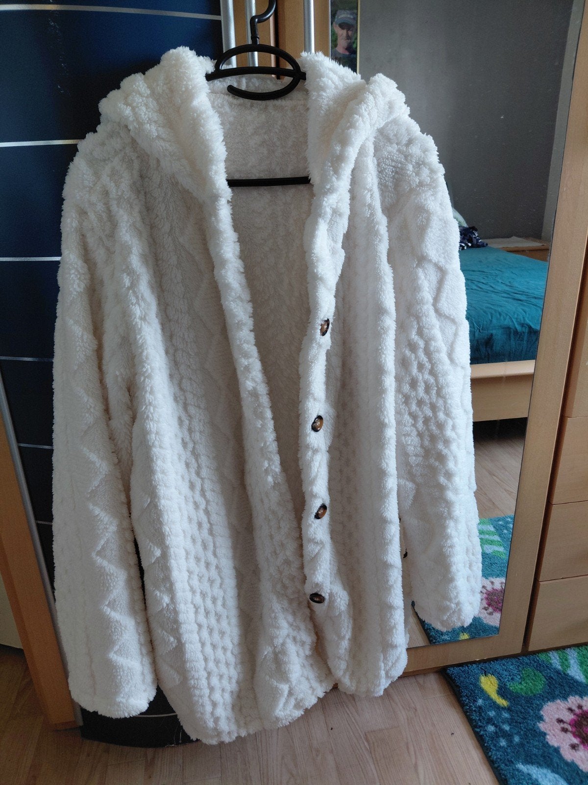 Zachte Witte Teddy vest met Capuchon, Kleding | Dames, Truien en Vesten, Ophalen, Wit, Maat 42/44 (L), Onbekend