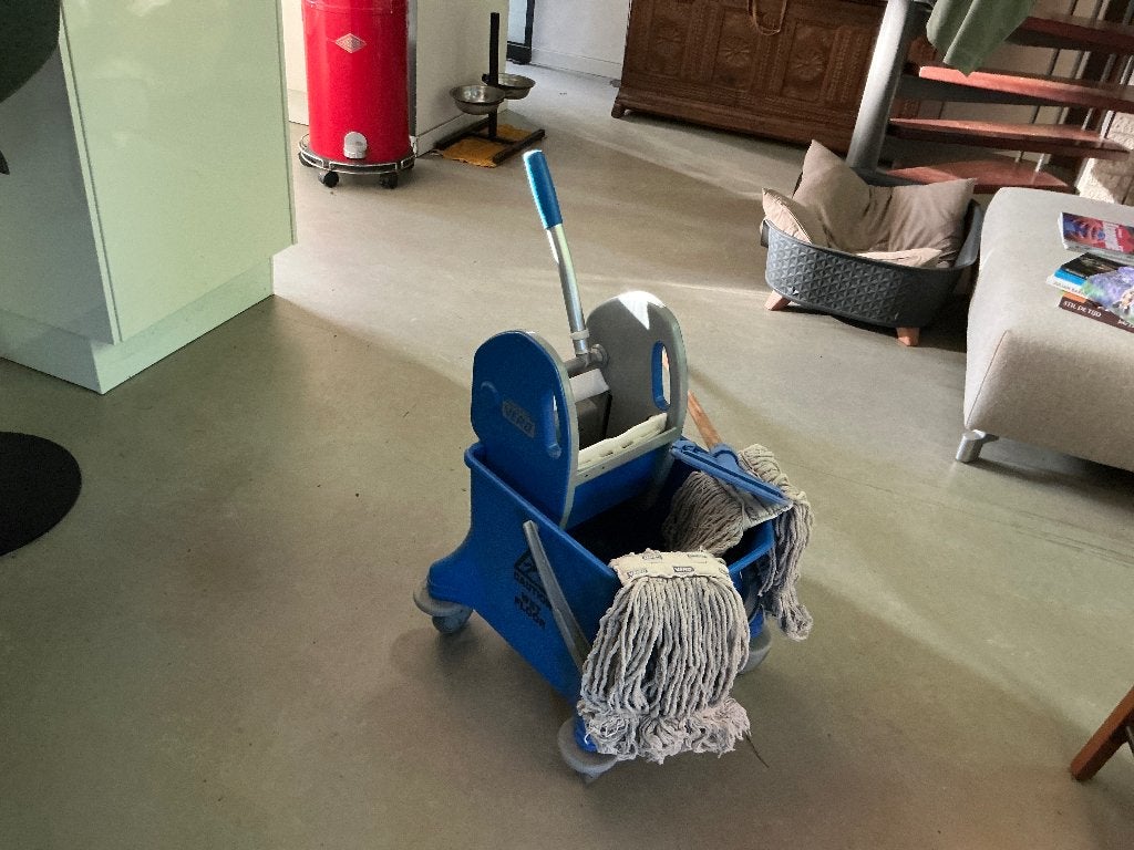 Professionele Dweilemmer met Pers en Mop, Ophalen, Dweilemmer, -bak, of -wagen