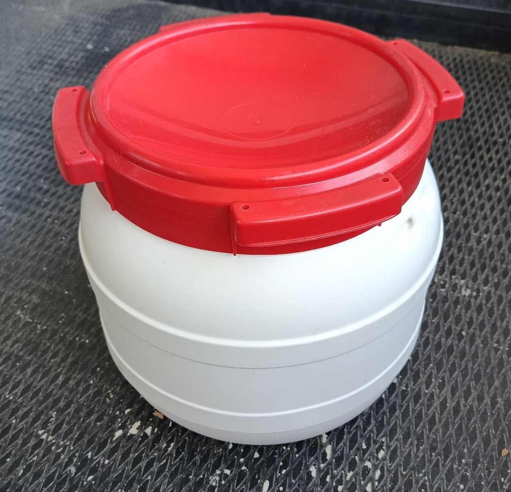 Ton/Vat 10-ltr schroefdeksel en rubber afdichtring (Curtec), Ophalen of Verzenden, Zo goed als nieuw