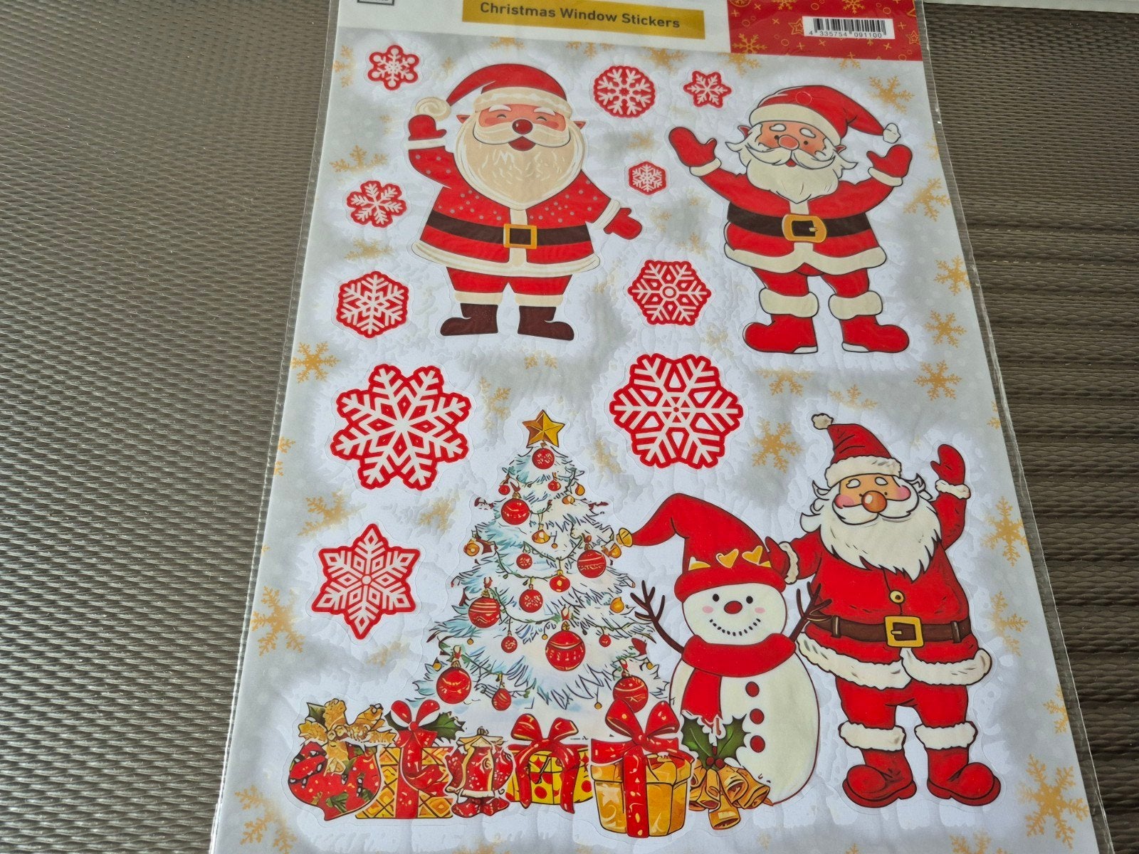 2 VELLEN KERST RAAMSTICKERS NIEUW, Ophalen, Nieuw