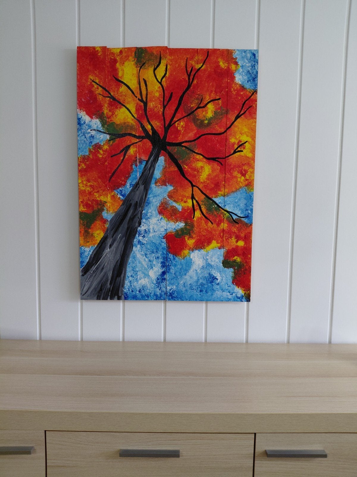 Handgeschilderd Schilderij !!!, Antiek en Kunst, Kunst | Schilderijen | Abstract, Ophalen of Verzenden