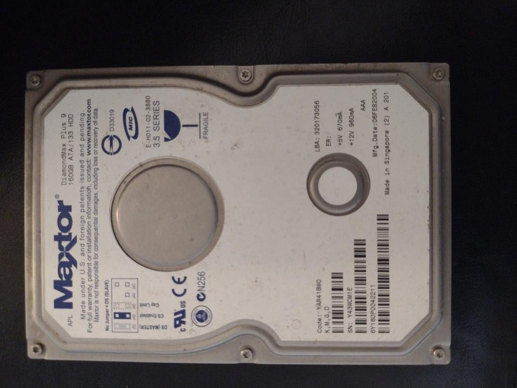 Maxtor P-ATA Harddisk 160GB DiamondMax Plus 9 ATA 133, Ophalen of Verzenden