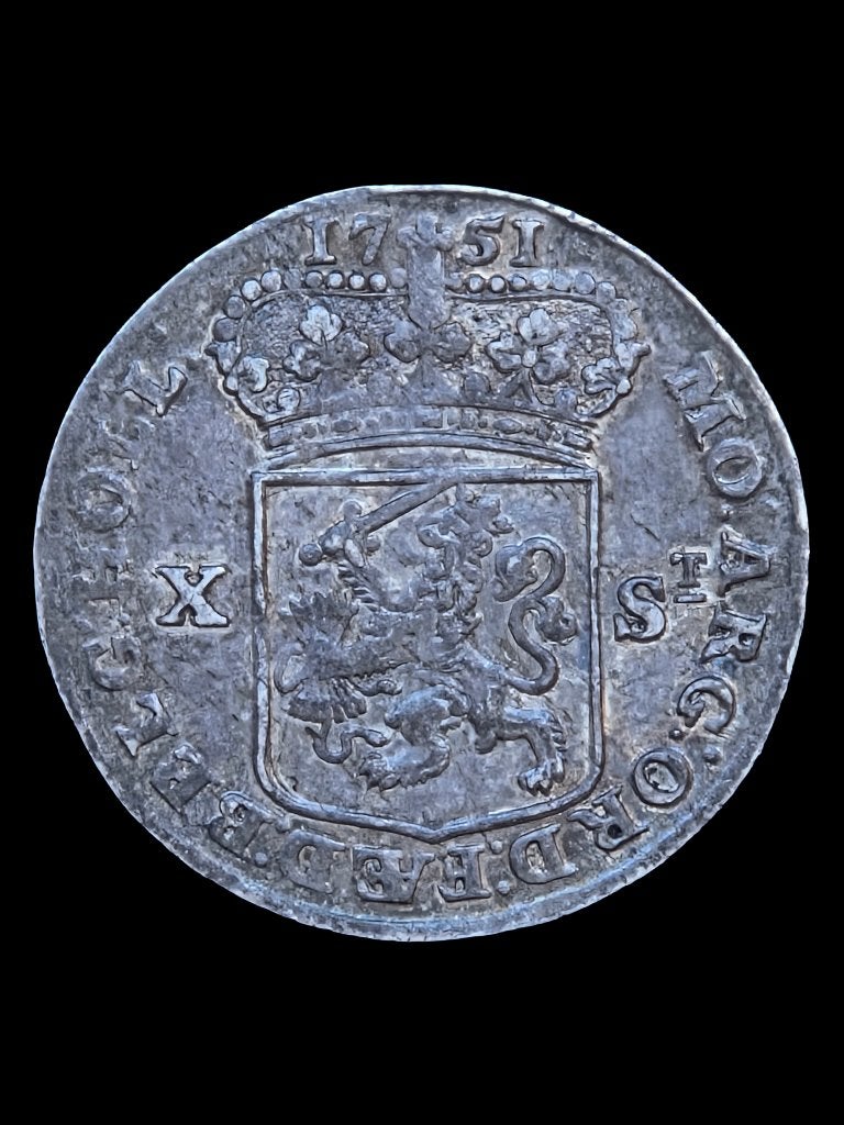 X stuiver Holland 1751, Vóór koninkrijk, Zilver, Losse munt, Overige waardes