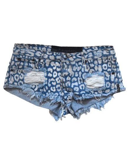 One Teaspoon short jeans, hotpants, leopard, Mt. L, Kort, Zo goed als nieuw, Verzenden, Blauw