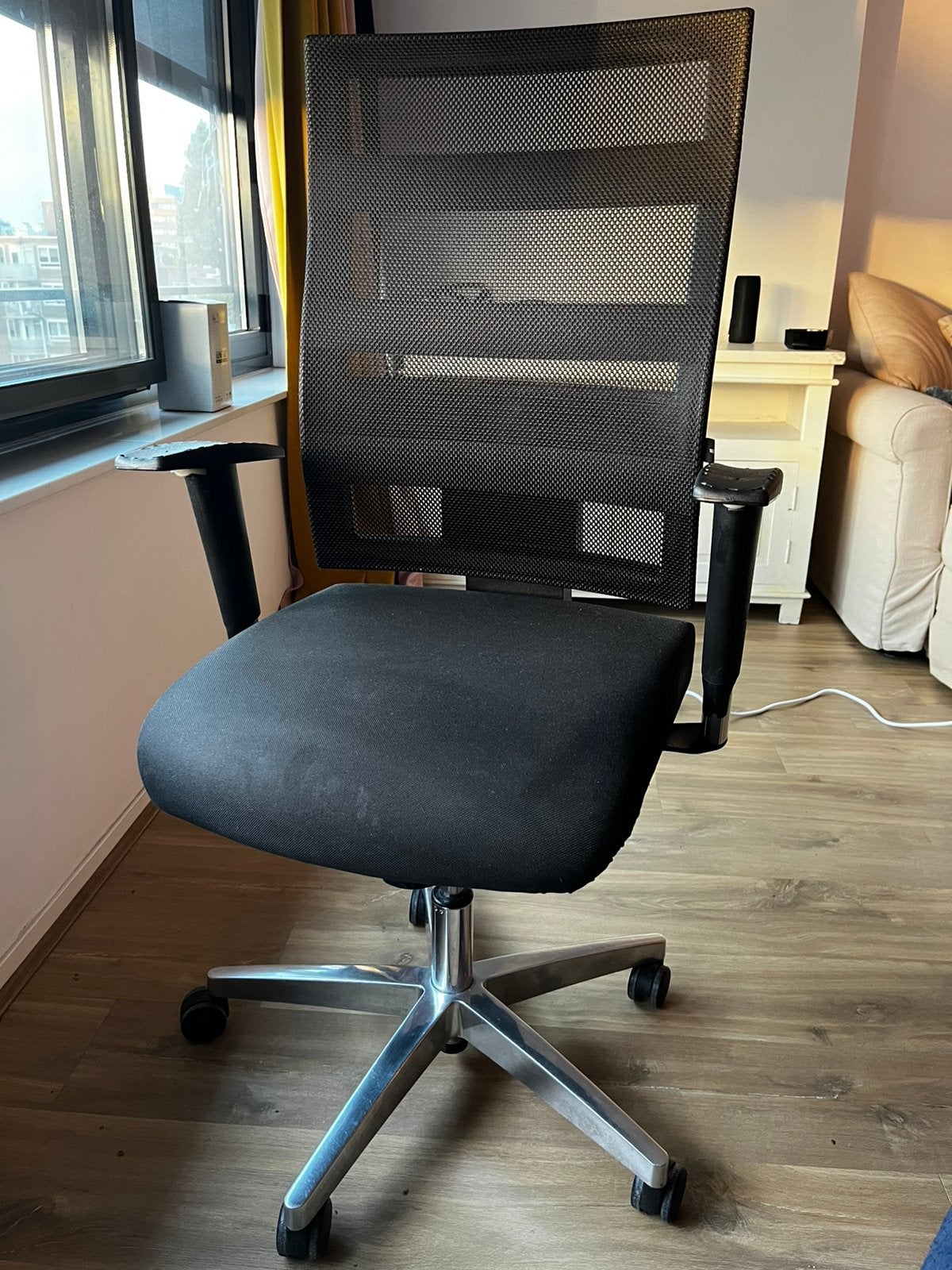 Topstar X-Pander ergonomische bureaustoel – zwart/chroom, Ophalen, Ergonomisch, Zo goed als nieuw, Zwart