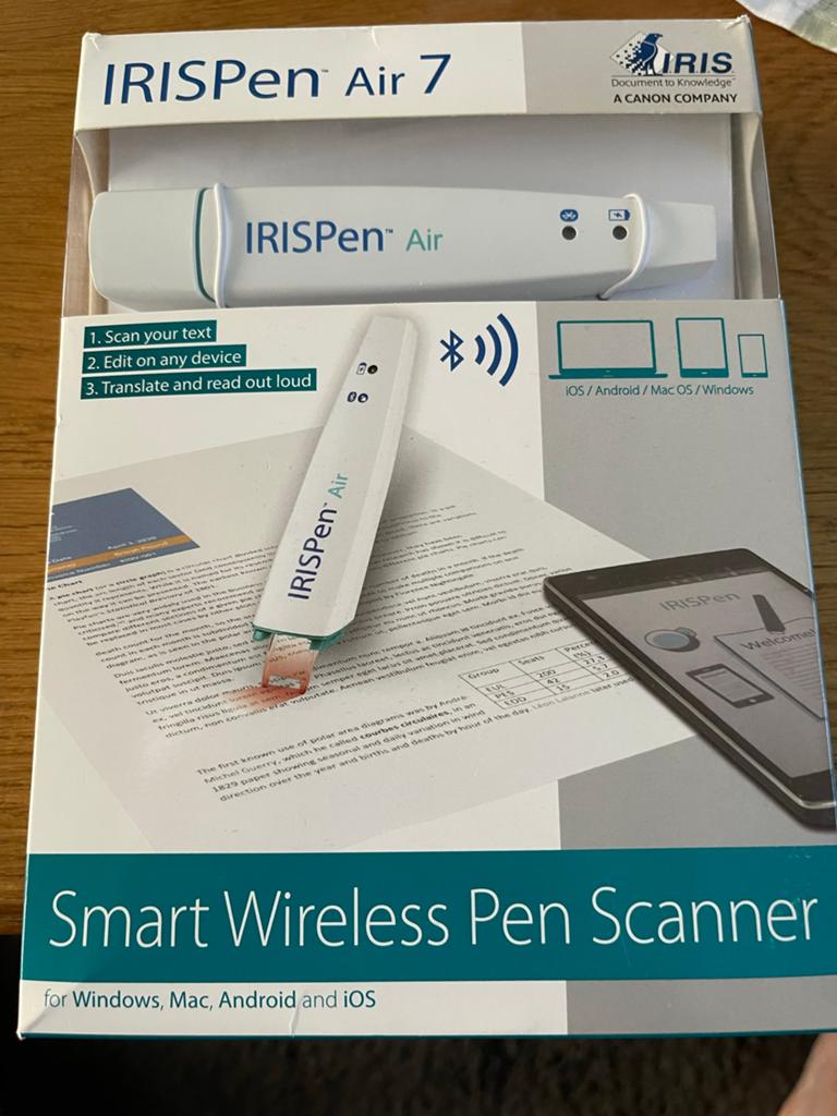 IRISPen Air 7 Smart Draadloze Pen Scanner, Computers en Software, Scanners, MacOS, Zo goed als nieuw, Mobiele scanner, Ingebouwde Wi-Fi