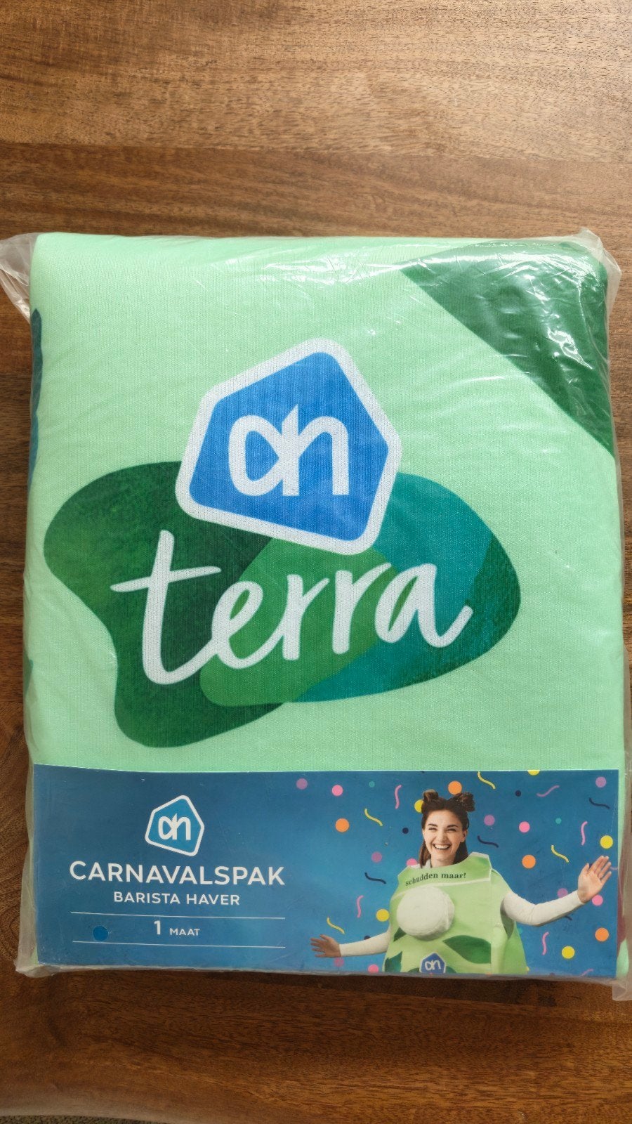 Nieuw AH Terra Barista Havermout Carnavalskostuum, Carnaval, Maat 42/44 (L), Nieuw, Ophalen of Verzenden