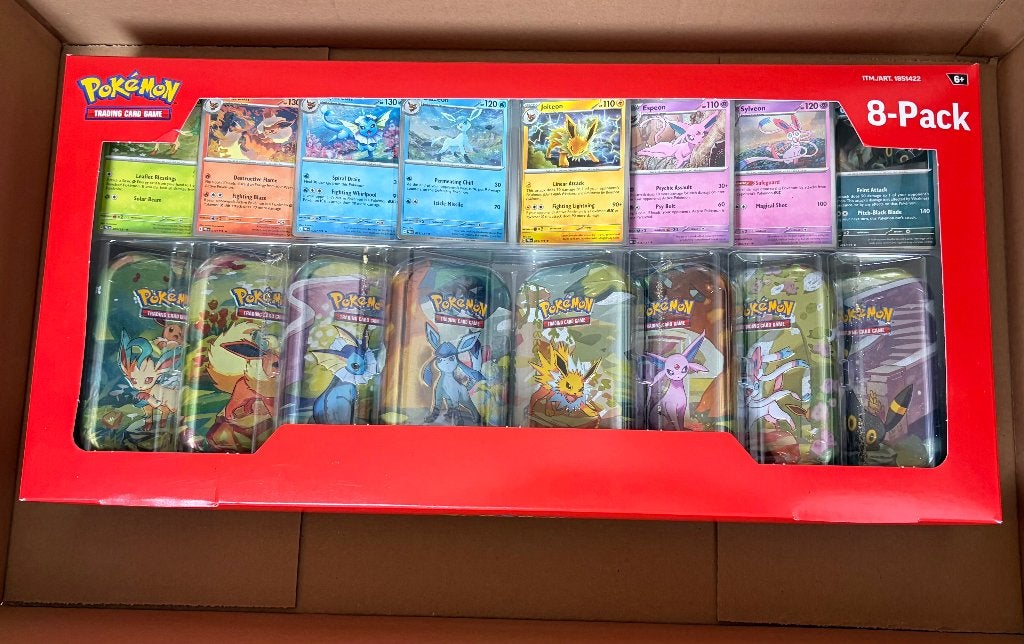 Pokémon Costco 8-Pack Mini Tins Bundle 250,-, Ophalen of Verzenden, Nieuw, Overige typen, Foil