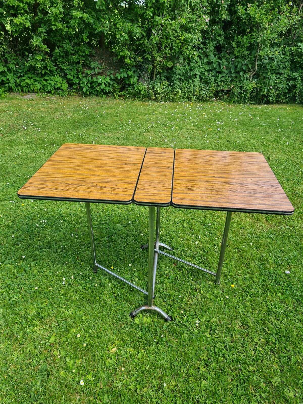 Vintage klaptafel jaren 60, Ophalen, Rechthoekig, Hout