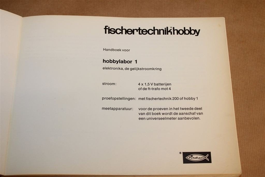 Fischertechnik Hobbylabor 1 — Zeldzame NL Handleiding, Ophalen of Verzenden, Gelezen, Bouwkunde