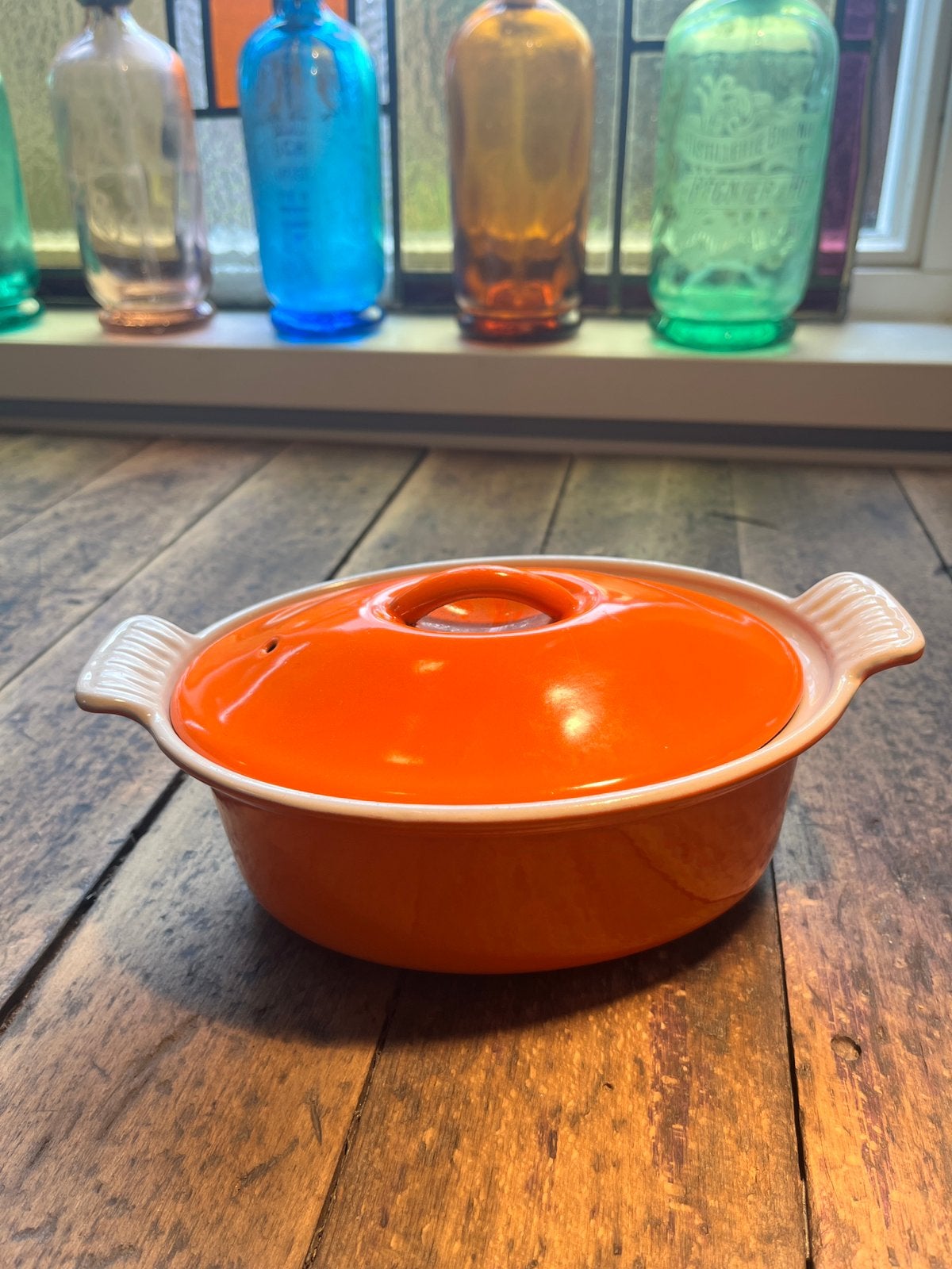 Le Creuset ovale oven schaal gietijzer, Ophalen of Verzenden, Zo goed als nieuw, Gietijzer