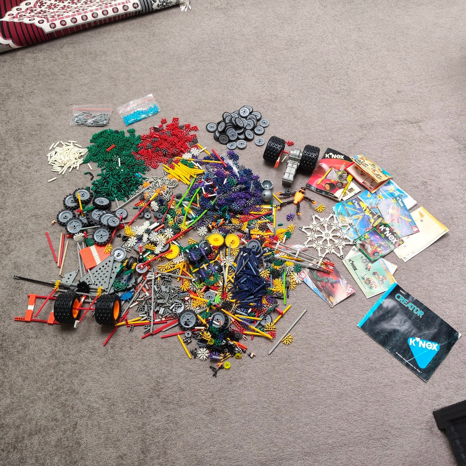 Grote partij K'nex met handleidingen en wielen, Ophalen of Verzenden, Gebruikt, K'nex