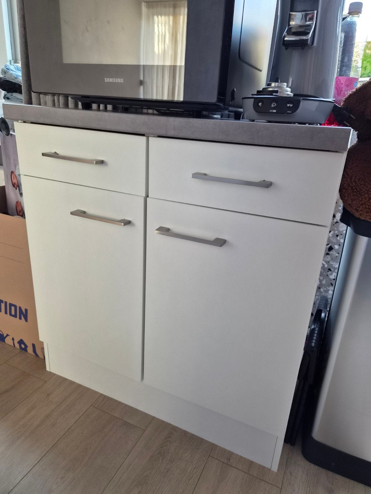 Witte keukenkast met lades en deuren, 80x60x85 cm, Huis en Inrichting, Keuken | Keukenelementen, Ophalen, Wit, 50 tot 100 cm, Zo goed als nieuw