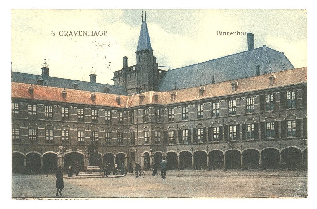 939691 s Gravenhage Binnenhof 1909 Gelopen met postzegel, Ophalen of Verzenden, Voor 1920, Gelopen, Zuid-Holland