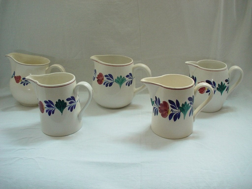 Collectie Boerenbont melkkannen Societe en Regout, Antiek en Kunst, Antiek | Servies los, Ophalen of Verzenden