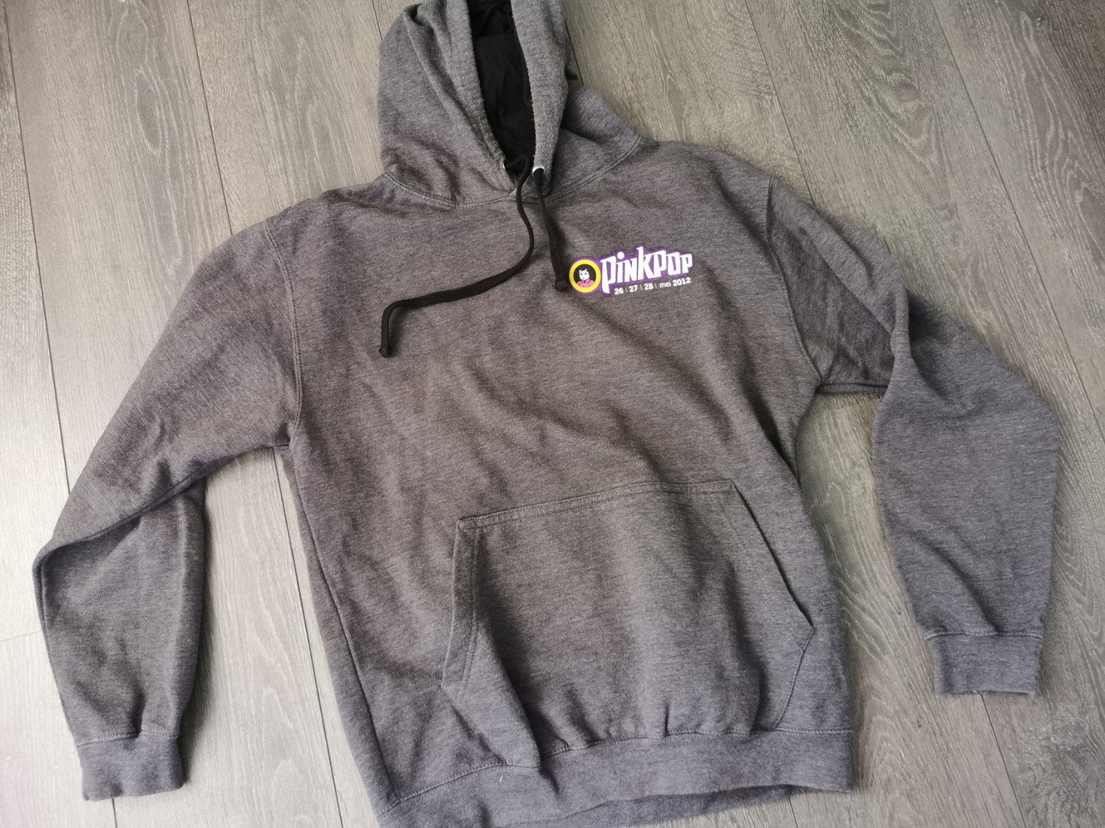 Pinkpop 2013 Hoodie - Maat M - Grijs, Ophalen, Maat 48/50 (M), AWDis, Zo goed als nieuw