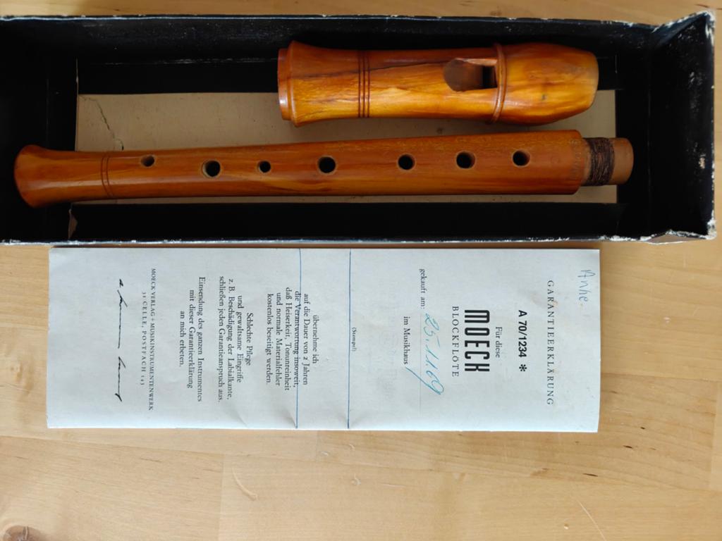 Moeck blokfluit uit 1969 - Vintage houten sopraanfluit, Muziek en Instrumenten, Blaasinstrumenten | Blokfluiten, Ophalen of Verzenden