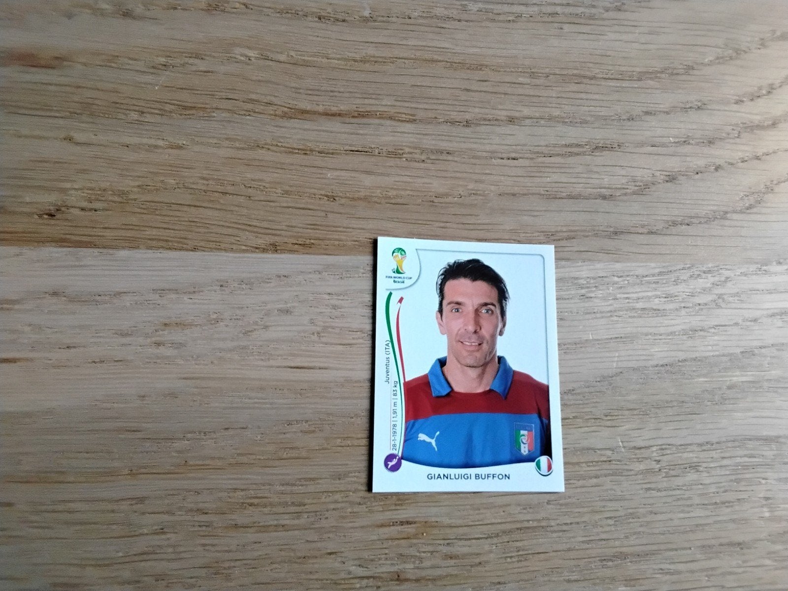Panini WK 2014 Sticker Gianluigi Buffon (Italië), Ophalen of Verzenden, Zo goed als nieuw, Poster, Plaatje of Sticker